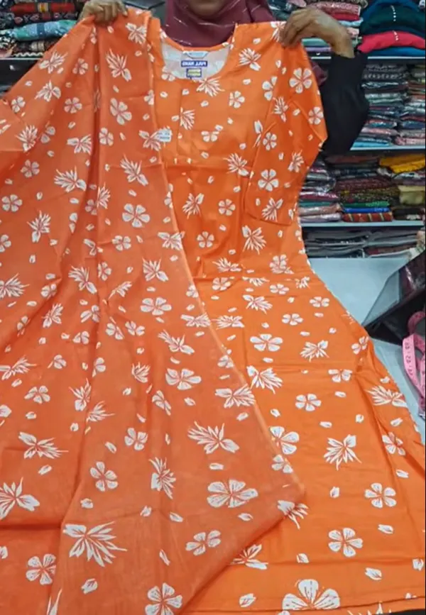 Premium Cotton Full Hand Nighty with Matching Shawl | NT3244